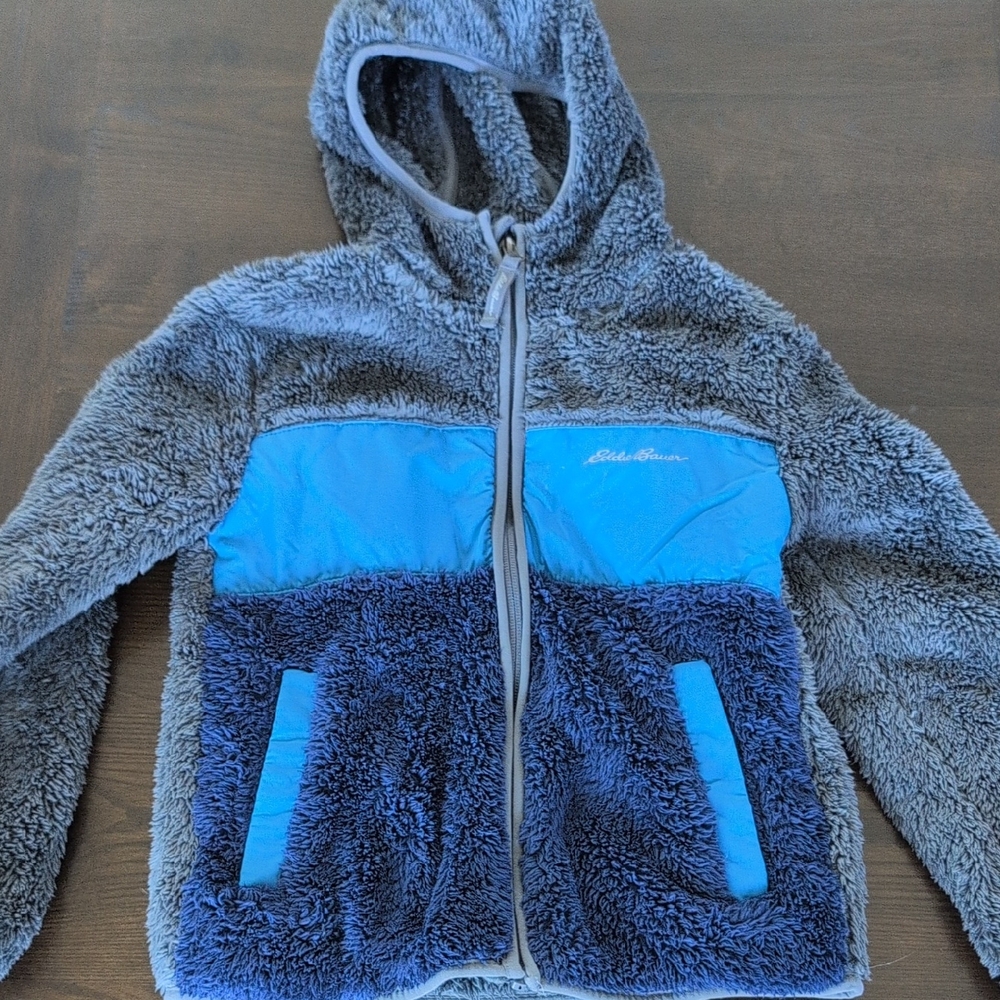 Eddie Bauer Kids Fleece Hoodie in Blue and Gray